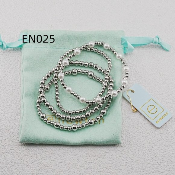 Enewton Platinum Bead & Pearl Bracelet Set - Picture 1 of 4